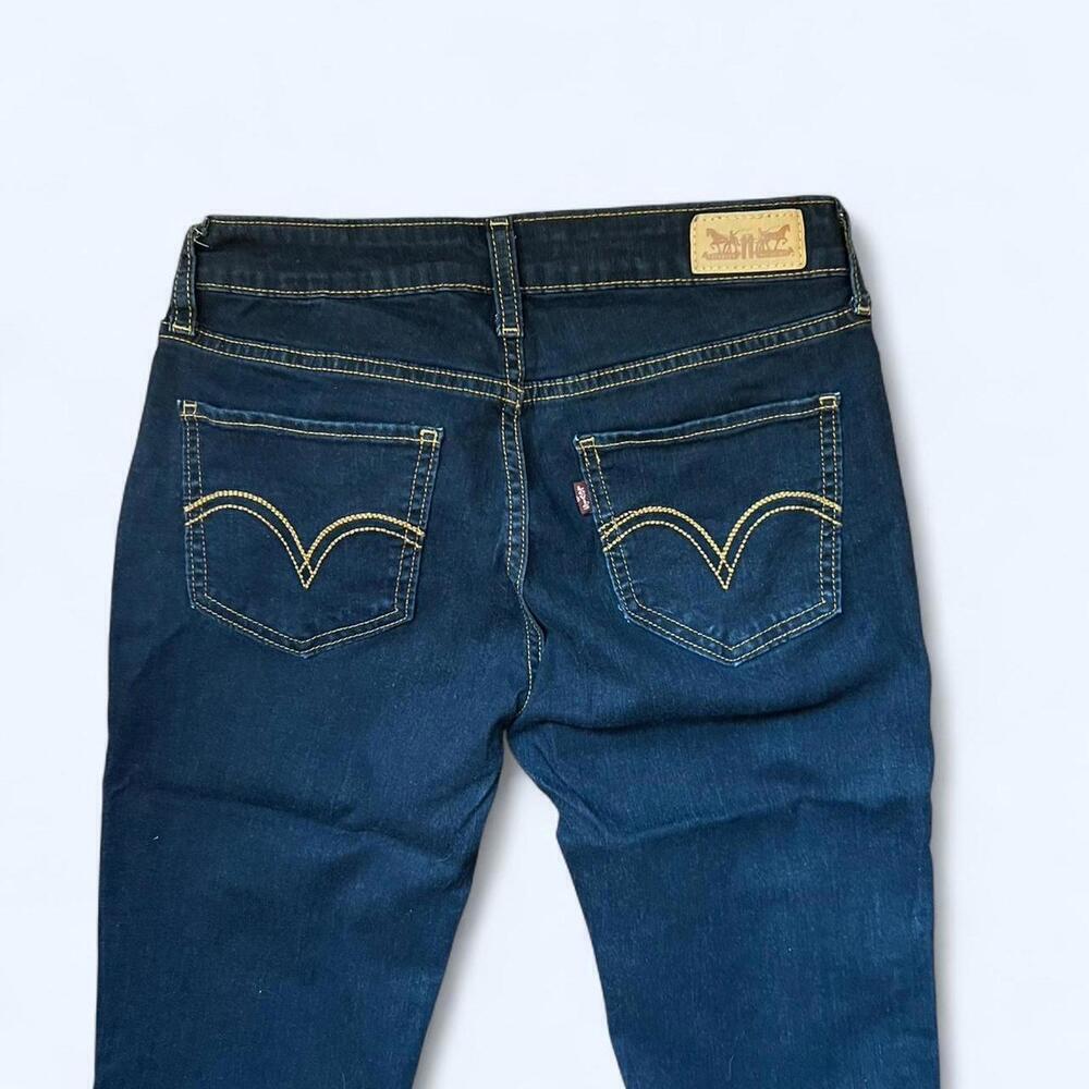 Levis Blue Denim 535 Super Skinny Mid Rise Stretch Medium Wash Size 27 waist - Picture 6 of 6